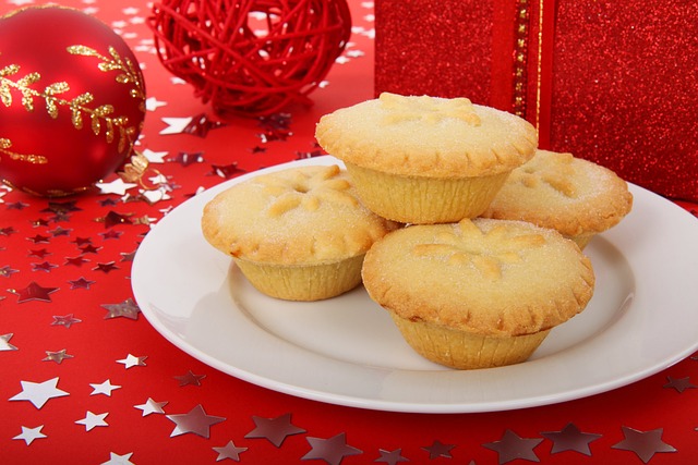 Mince pies on a plate